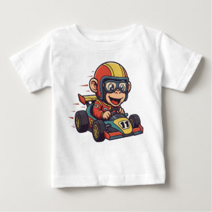 Cute Baby Chimp Race Car Driver Baby T-Shirt
