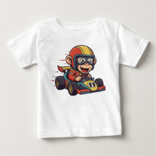 Cute Baby Chimp Race Car Driver T-Shirt