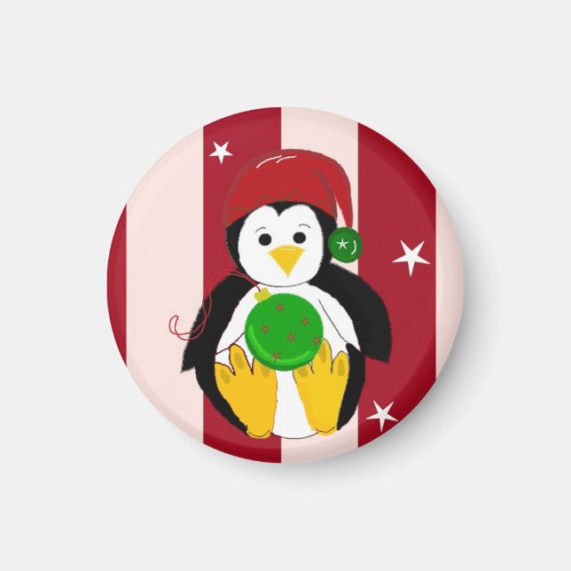 Cute Baby Christmas Penguin Magnet (Front)