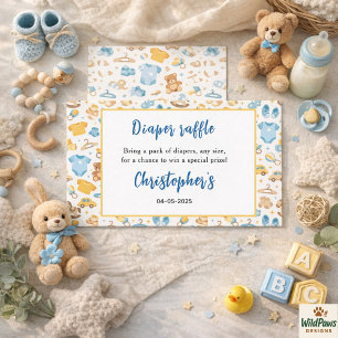 Cute Baby Clothes & Toys Boy Baby Shower Enclosure Card