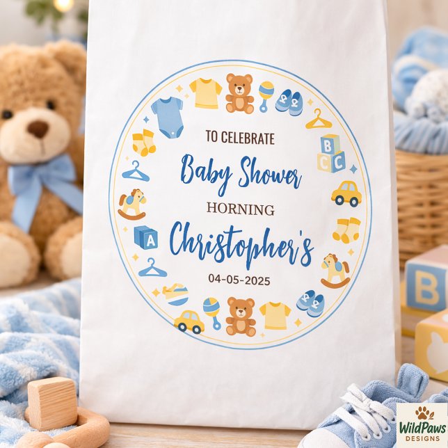 Cute Baby Clothes & Toys Boy Baby Shower Favour Bags (Cute Baby Clothes & Toys Boy Baby Shower Favor Bag
)