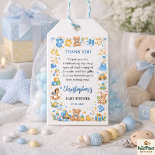 Cute Baby Clothes & Toys Boy Baby Shower Gift Tags