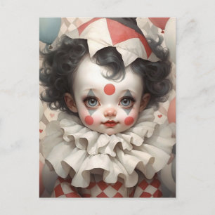 Cute Baby Clown with Vintage Colours Postcard