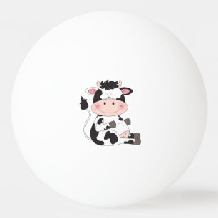Cute Baby Cow Cartoon Ping Pong Ball