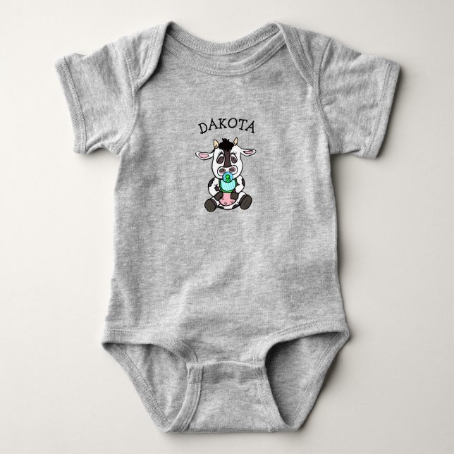 Cute Baby Cow Personalised Bodysuit (Front)