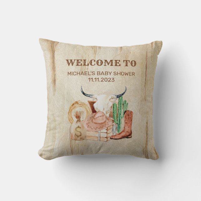 Cute Baby Cowboy Cushion (Front)