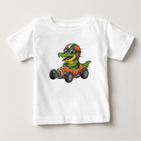 CUTE BABY CROC RACE CAR DRIVER