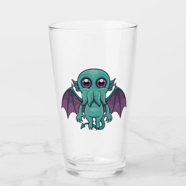 Cute Baby Cthulhu Monster Glass (Front)