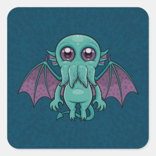 Cute Baby Cthulhu Monster Square Sticker