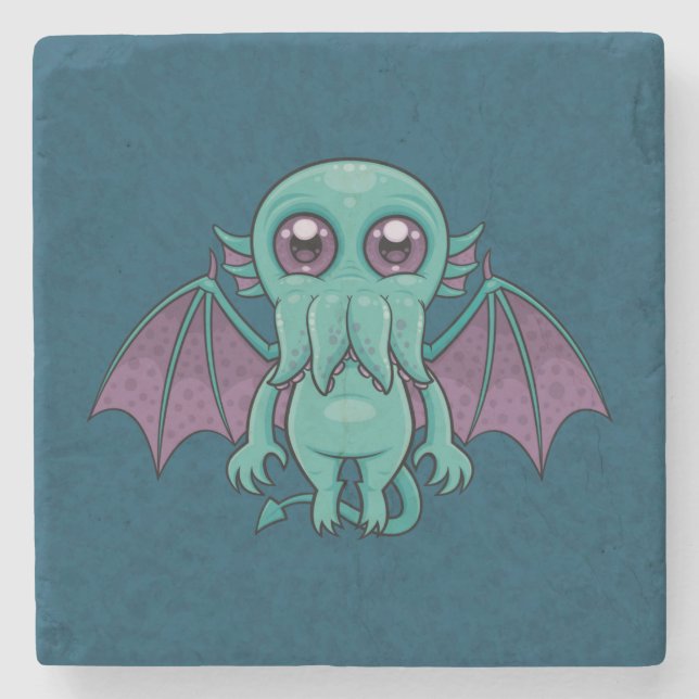 Cute Baby Cthulhu Monster Stone Coaster (Front)