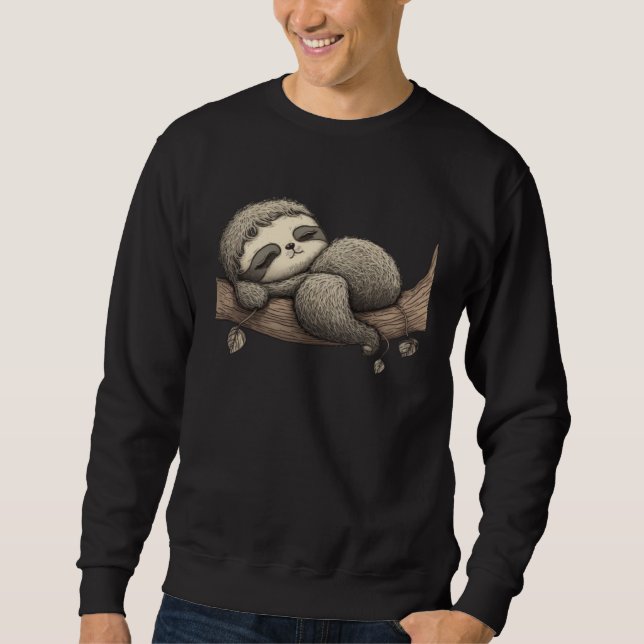Cute baby cute sleeping sloth child   1 sweatshirt (Front)