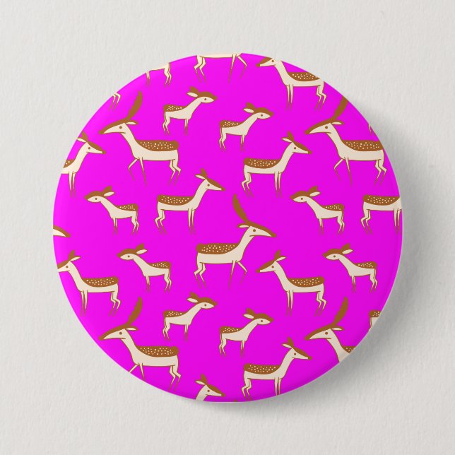 Cute Baby Deer and Family 7.5 Cm Round Badge (Front)