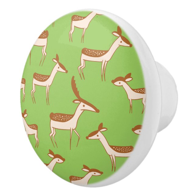 Cute Baby Deer and Family Ceramic Knob (Right)
