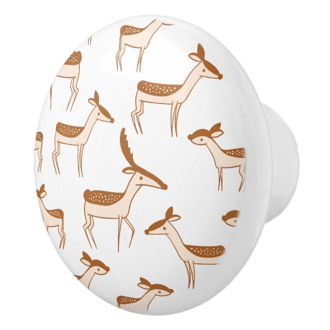 Cute Baby Deer and Family Ceramic Knob (Right)