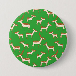 Cute Baby Deer and Family on Light Green 7.5 Cm Round Badge
