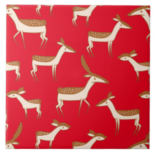Cute Baby Deer and Family Tile