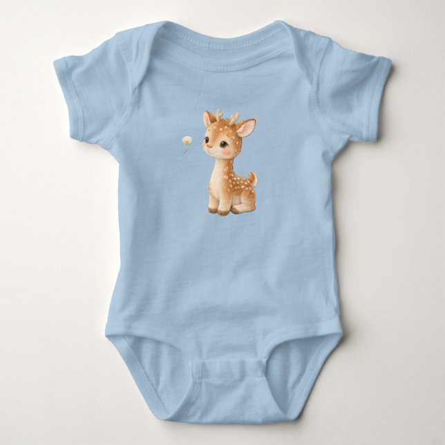 Cute Baby Deer Bodysuit – Kawaii Woodland Animal  (Front)