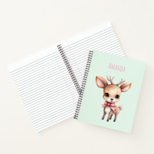 Cute Baby Deer Cartoon Illustration Notebook
