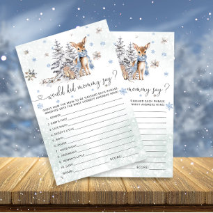 Cute Baby Deer What Did Mummy Say Baby Shower Game