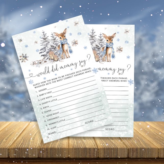 Cute Baby Deer What Did Mummy Say Baby Shower Game (Creator Uploaded)