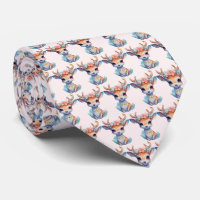 Cute Baby Deer with Antlers and Flowers Pattern