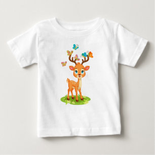 Cute Baby Deer with Butterflies-47568 T-Shirt