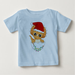 Cute Baby Dino Christmas Baby T-Shirt