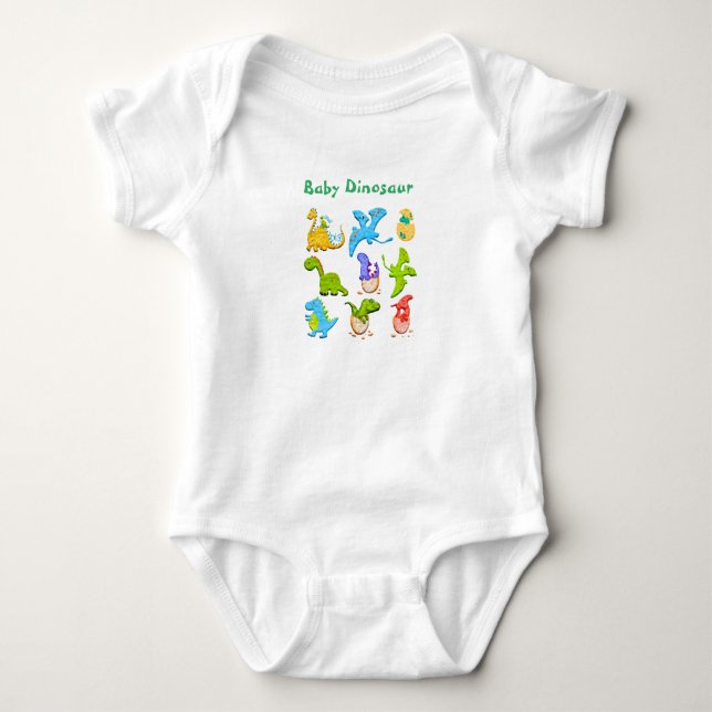Cute Baby Dinosaur Baby Bodysuit (Front)