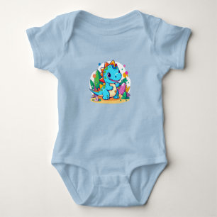 Cute Baby Dinosaur Design Bodysuit