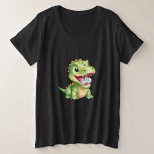 Cute baby Dinosaur eat skeleton mummy Halloween Plus Size T-Shirt
