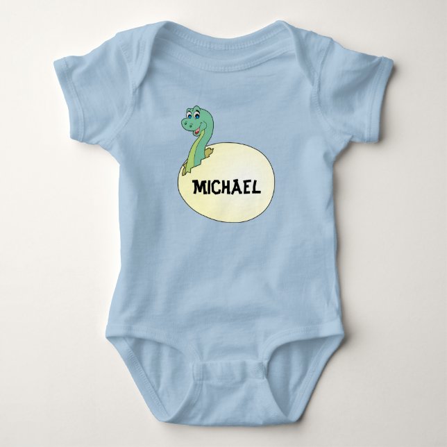 Cute Baby Dinosaur Hatching from Egg Bodysuit (Front)