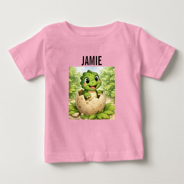 Cute Baby Dinosaur Hatchling Toddler T-Shirt (Front)