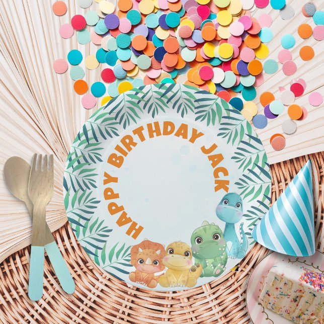 Cute Baby Dinosaur Party Plates (Creator Uploaded)