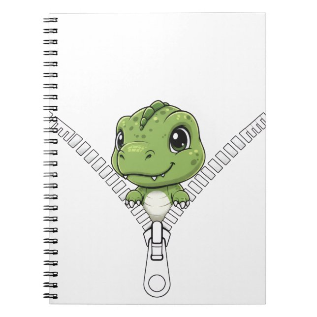 Cute baby dinosaur Peek Notebook (Front)