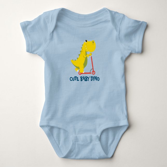 Cute BABY dinosaur Scooter Toy  Bodysuit (Front)