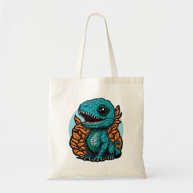 Cute Baby Dinosaur Tote Bag (Front)