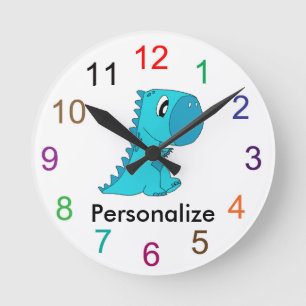 Cute baby dinosaur wall clock