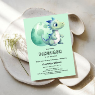 Cute Baby Dinosaur with Its Egg Baby Shower Invitation