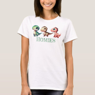 Cute Baby Dinosaurs Illustration T-Shirt