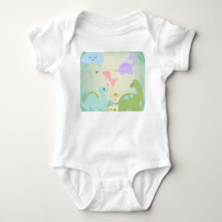 Cute Baby Dinosaurs | Pastel Dinosaur Nursery Illu Bodysuit