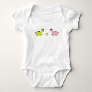Cute Baby Dinosaurs Playing with Ball - Adorable D Bodysuit