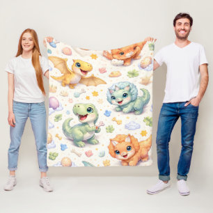 Cute baby dinosaurs, soft pastel nursery fleece bl blanket