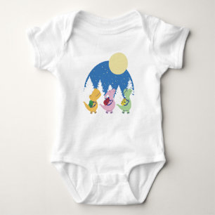 Cute Baby Dinosaurs with Backpacks T-Shirt Design Bodysuit