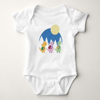 Cute Baby Dinosaurs with Backpacks T-Shirt Design Bodysuit
