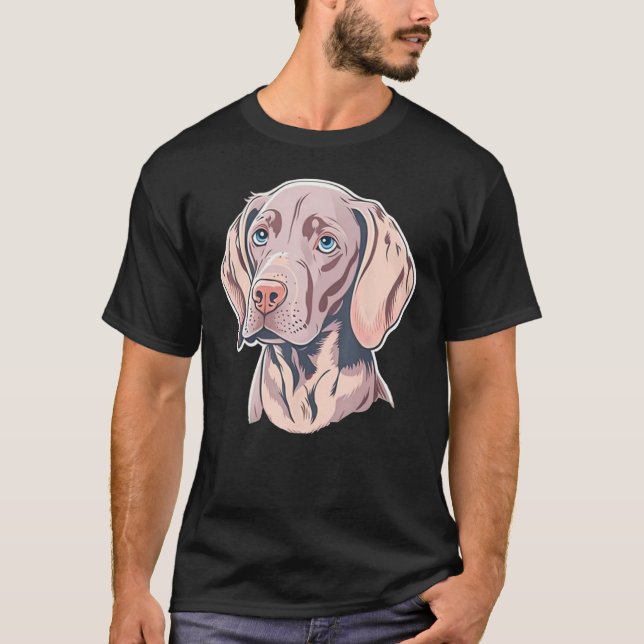 Cute baby dog Weimaraner Puppy T-Shirt (Front)