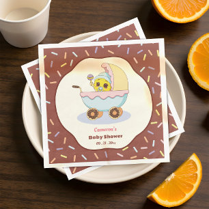 Cute Baby Doughnut Cartoon Baby Shower and Sprinkl Napkin