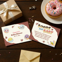Cute Baby Doughnut Cartoon Baby Shower Books for B