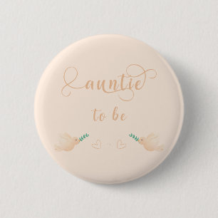 Cute Baby Dove Baby Shower Auntie-to-be Button