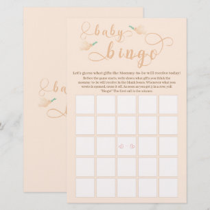 Cute Baby Dove Baby Shower Bingo Game Flyer