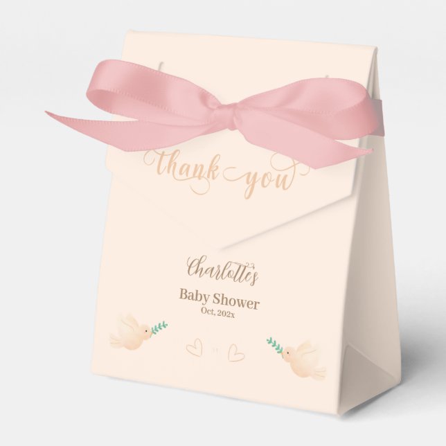 Cute Baby Dove Baby Shower Favour Box (Front Side)